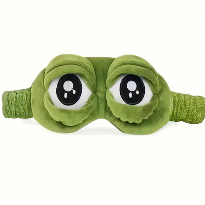 1pc Cute frog sleep eye mask for eye protection during lunch break Power outage. Soft and comfortable eye mask