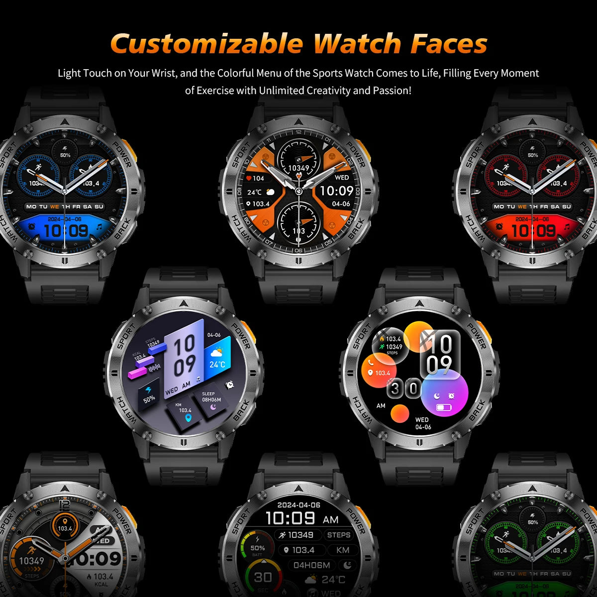 2025  Smart Watch Wireless Calling Weather Forecast Magnetic Charging Waterproof LED Flashlight Men smartwatch For Android IOS