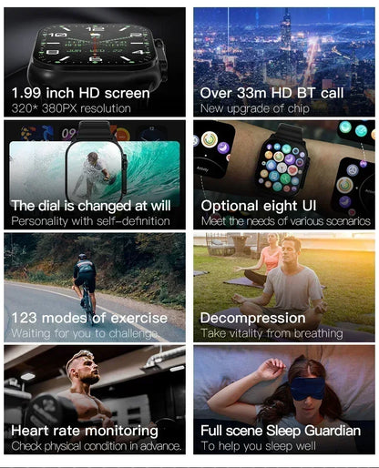 2025 New Smart Watch Series 10 Screen Bluetooth Call Heart Rate Blood Pressure GPS Smartwatch for Android IOS Sports Watch