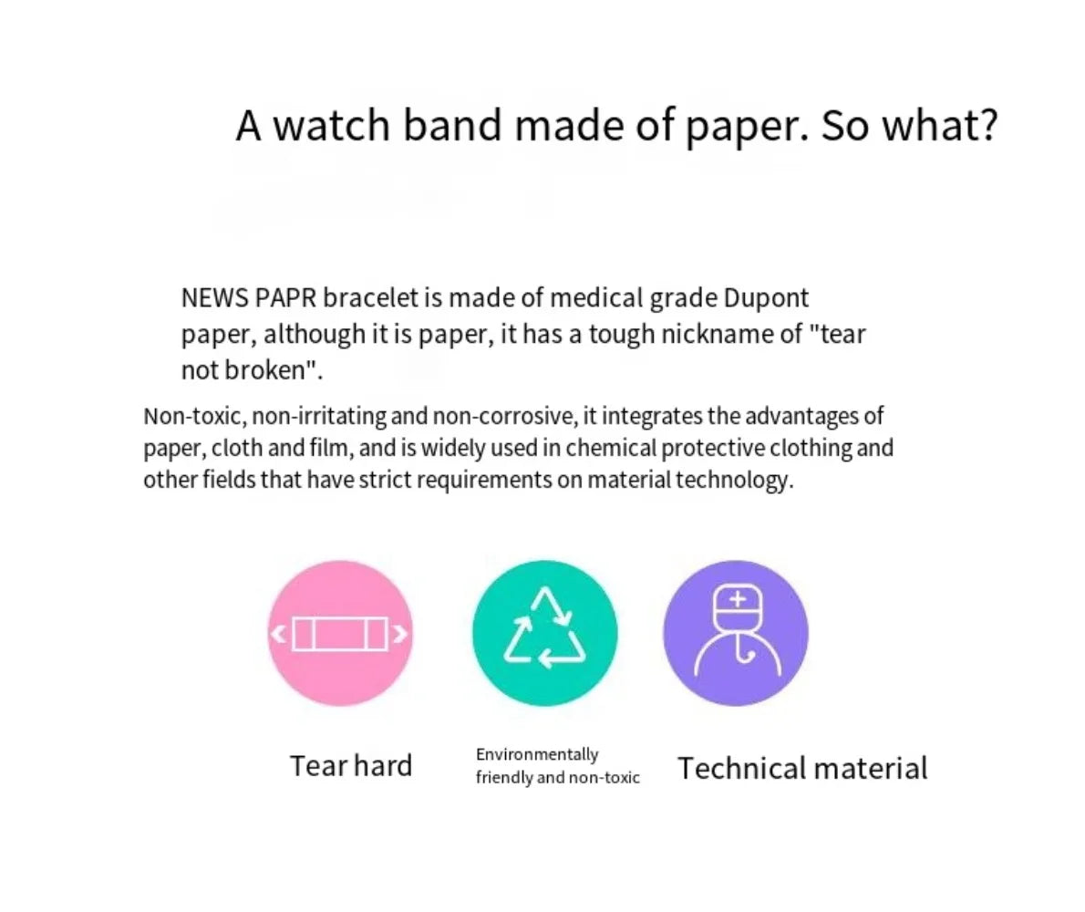 Smart Watch 2025 Trend PaperWatch PaprseWatch Paper Waterproof Youth Peple  Electronic Creative Variety of Styles