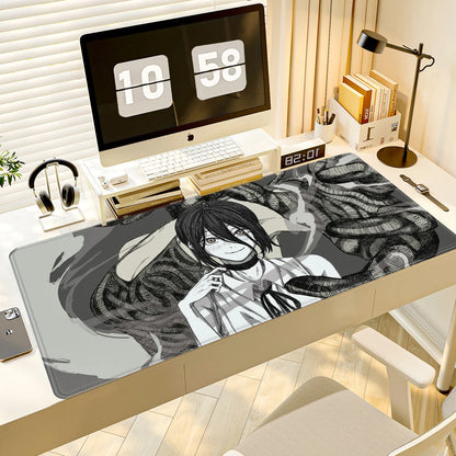 Chainsaw Man Anime Reze Arc Mouse Pad Large Desk Mat Keyboard Ergonomic Office Rubber PC Non-slip Anti-fray Home Custom 90x40cm