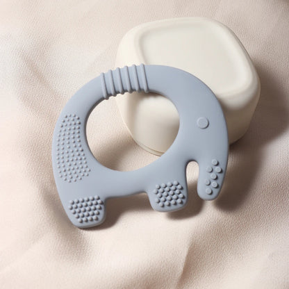 2024 new elephant shape silicone teether Food Grade cut chubby elephant baby Teething toy