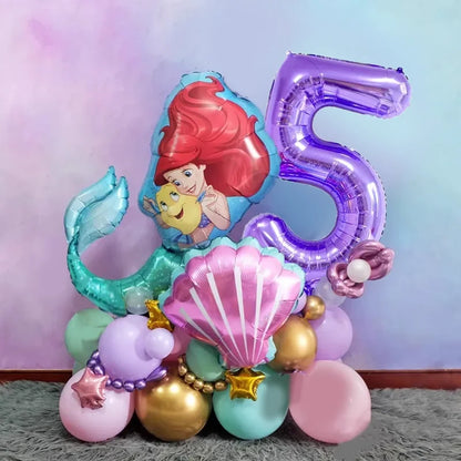 The Little Mermaid Birthday Party Decoration Princess Ariel Paper Napkin Plate Cup Tablecloth Balloons Kids Baby Shower Supplies