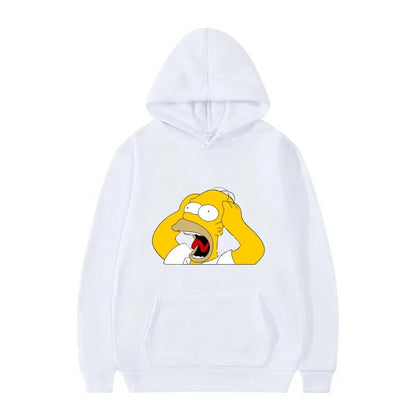Disney The Simpsons Funny Pattern Casual Hooded Tops Men Woman Loose Comfortable Winter Black Sports Pullovers Fashion Clothing