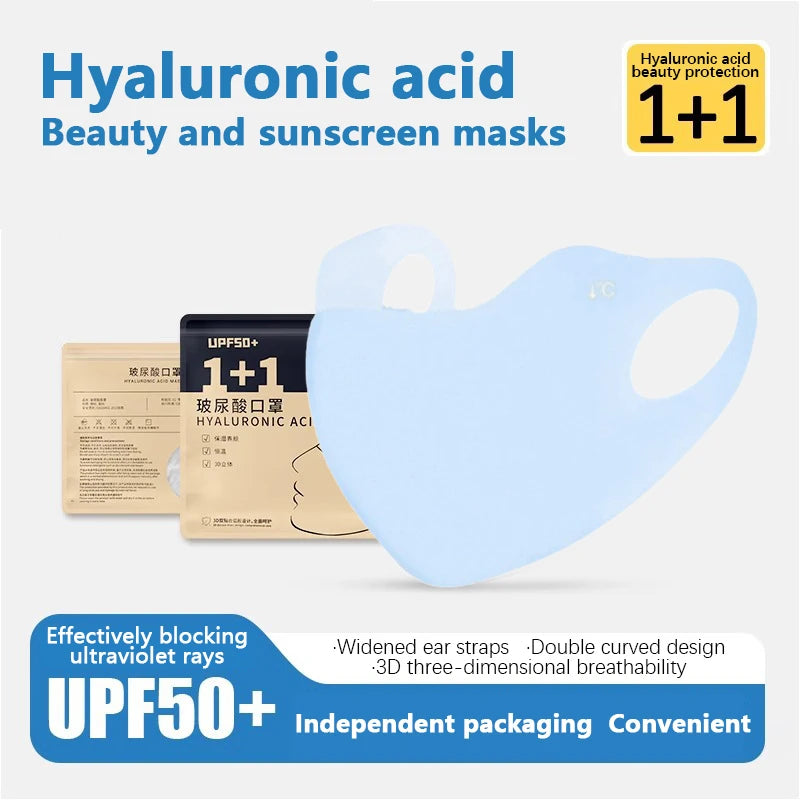 UPF50+ Anti-UV Face Cover Washable Hyaluronic Acid Face Mask Outdoor Running Cycling Sports Sun Protection Mask