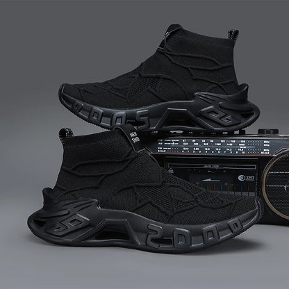 Men's Outdoor Sports Shoes - High-Top Sports Shoes Are Novel and Fashionable, Non-Slip and Durable, Suitable for All Seasons, Versatile Sports Shoes