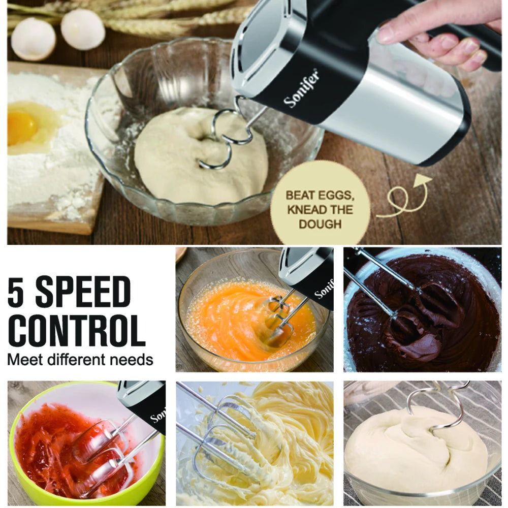 Food Mixer 500W Electric Whisk Kitchen Hand Blender Cuisine Appliances For Cream Sweets Bakery Cake Egg Beater Mixer Sonifer