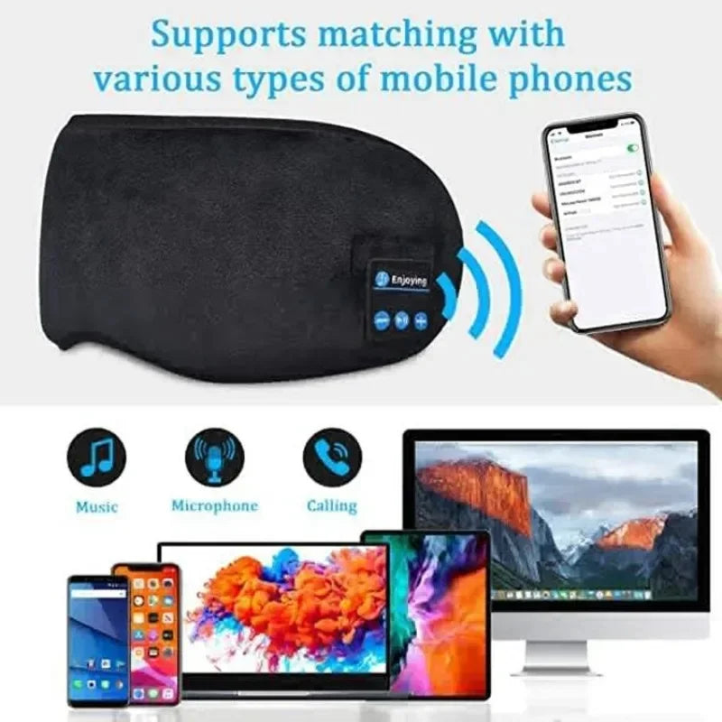 Smart Eye Mask Patch And Bluetooth Wireless Headphone 3D Sleep Mask Aid And Light-blocking Eye Cover