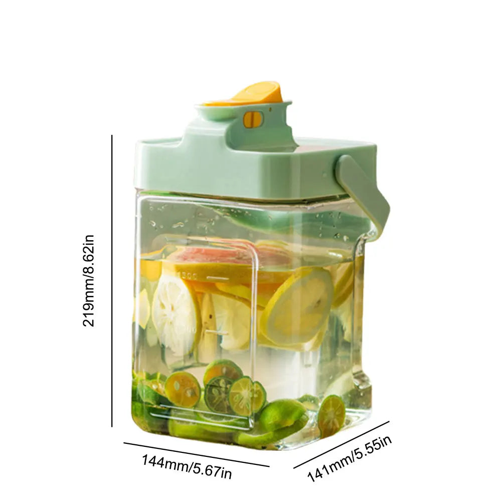 2.3L Refrigerator Cold Water Kettle Juice Water Jug with Spigot Iced Beverage Dispenser Outdoor Camping Liquid Drink Container
