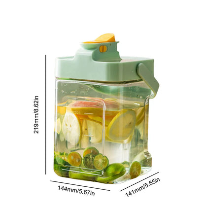 2.3L Refrigerator Cold Water Kettle Juice Water Jug with Spigot Iced Beverage Dispenser Outdoor Camping Liquid Drink Container