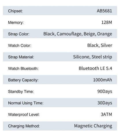 Smart Watch 2.01 Inch Screen Bluetooth Call 1000mAh Voice Assistant Watch Sport Fitness 3ATM Waterproof Smartwatch For Men 2025
