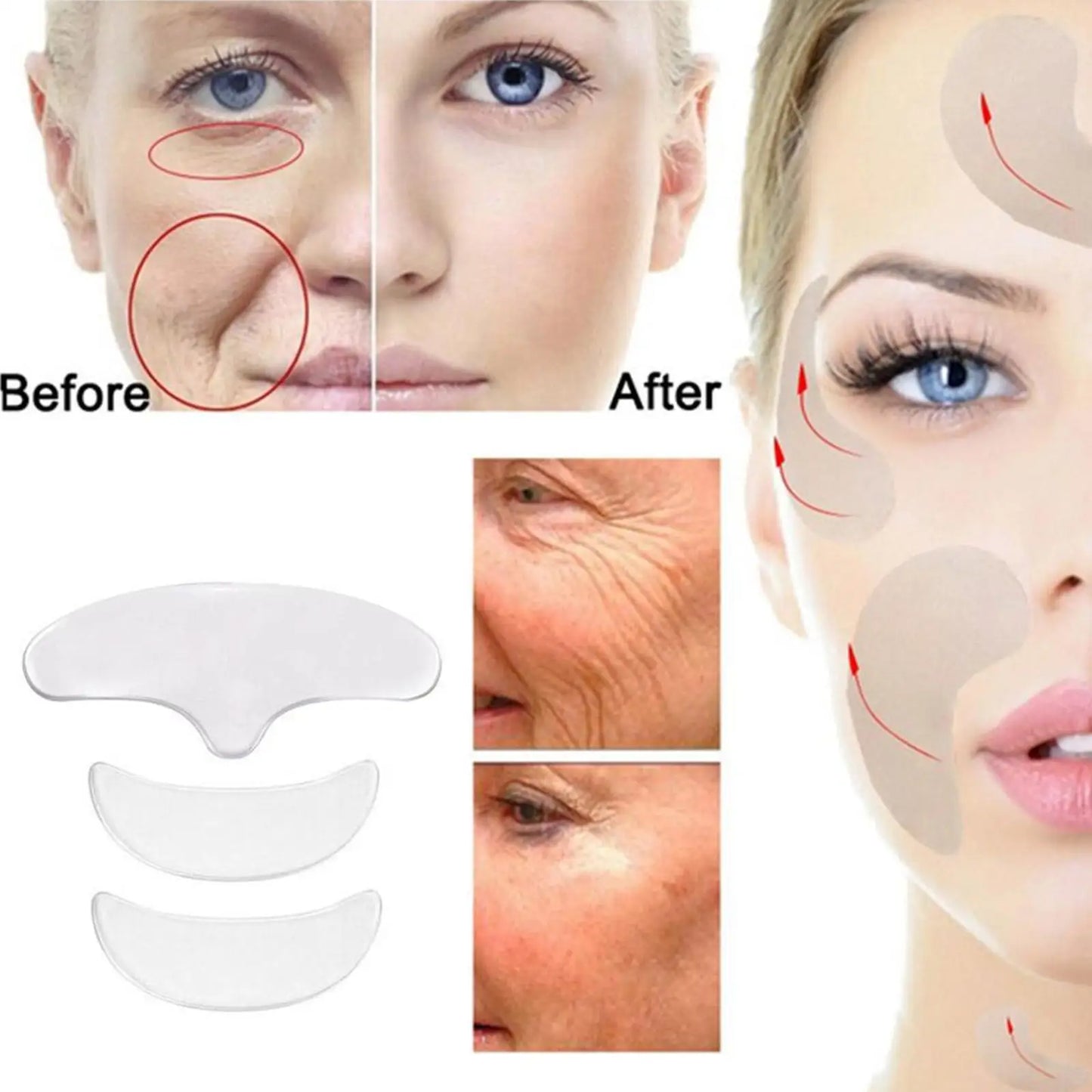 Anti Wrinkle Forehead Patch Line Removal Gel Patch Eye Mask Firming Lift Up Mask Stickers Anti-aging Face Forehead Skin Care