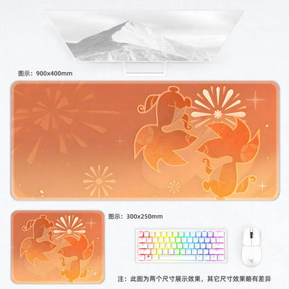 Genshin Impact Postcard Mouse Pad Large Custom Computer Keyboard Game Pads Home Office Desktop Mat