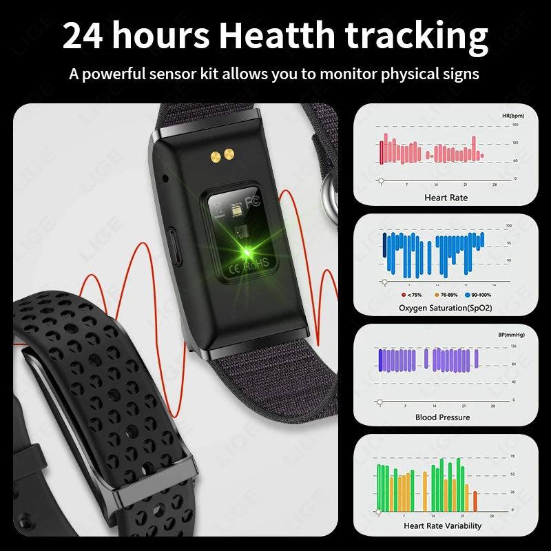 New Smart Watch Men Smart Health Wristband Women GPS Sport Trajectory 1ATM Waterproof All Day Healthy Monitor Fitness Bracelet