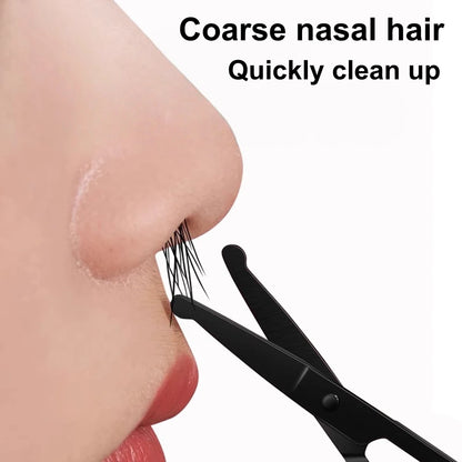 Portable Stainless Steel Facial Hair Scissors Rounded Safety Scissor for - Nose Eyebrows Facial Hair Personal Care Trimming Tool