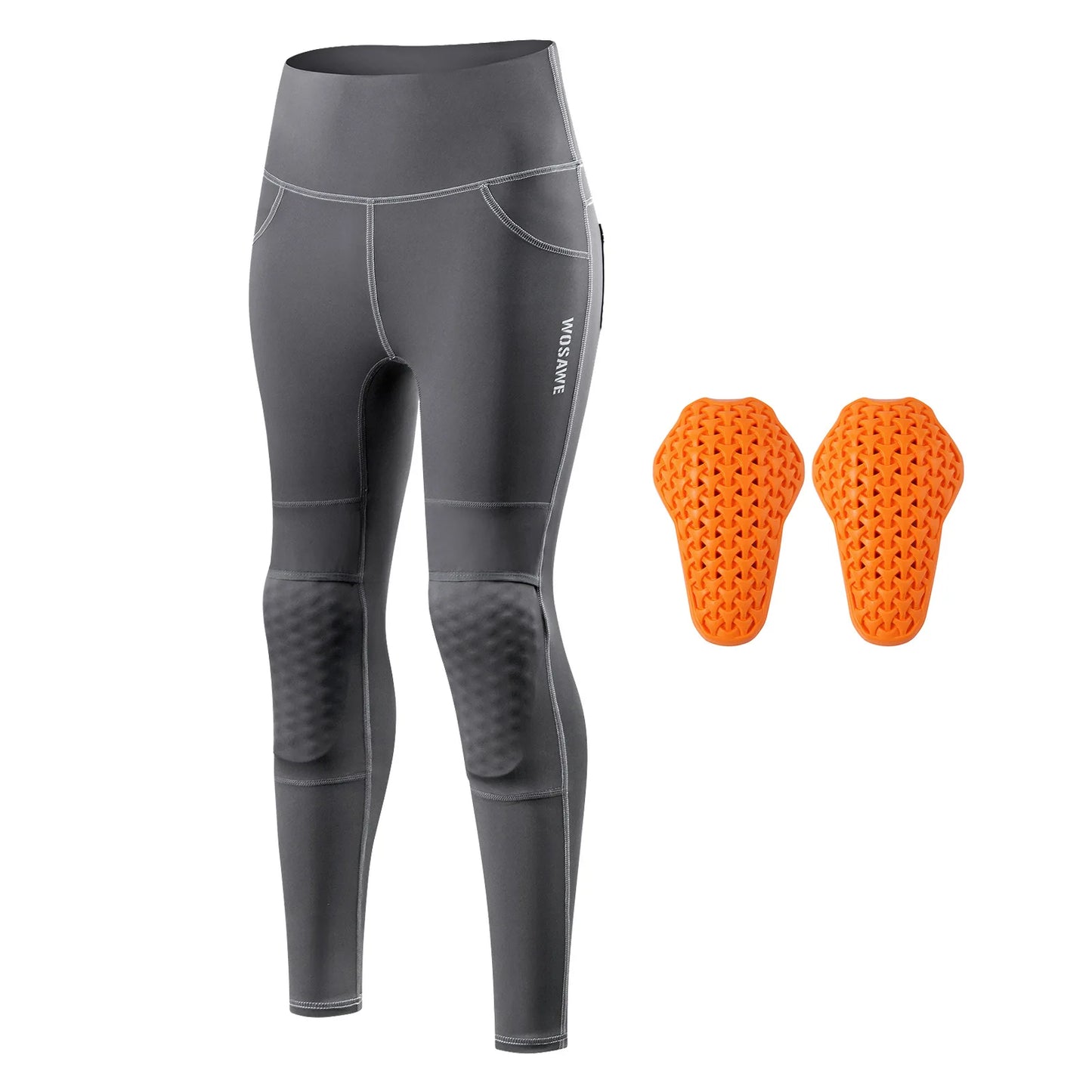 WOSAWE Women Motorcycle Armor Pants Honey Peach Hip Yoga Pants High Waist Lift Hip Moto Riding Running Fitness Training Leggings