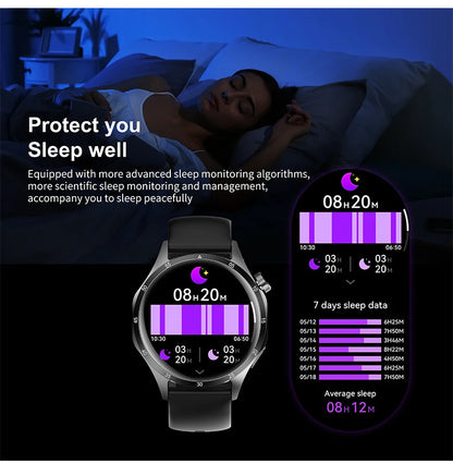 2025New Smart Watch Men Full Circle HD Screen Wireless Call Smartwatch Call Reminder GPS Sports Track Bracelet Music Clock+ Gift