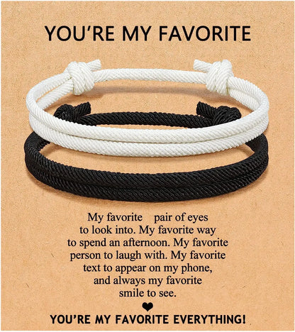 Couples Bracelets To My Men, Boyfriend, Girlfriend, My Love - Anniversary Valentines Day Birthday Christmas Gift for Him and Her