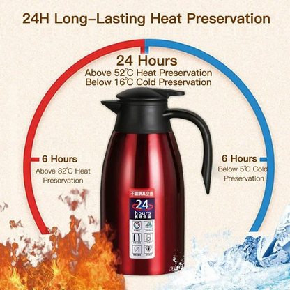 2L304 stainless steel vacuum insulated kettle thermos European coffee pot household hot water bottle household insulated kettle