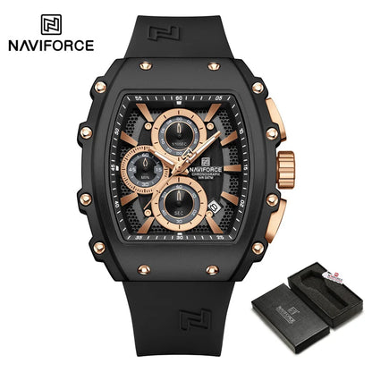 NAVIFORCE Fashionable 2025 Watches for Men Multifunctional 30M Waterproof Sports Quartz Silicone Strap Luxury Clock Reloj Hombre