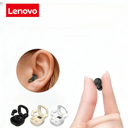Lenovo Ultra Mini Bluetooth Earphones, Dual-Ear Sleep Gaming Earphones, Wireless in-Ear Noise Cancelling, HiFi Sound Quality