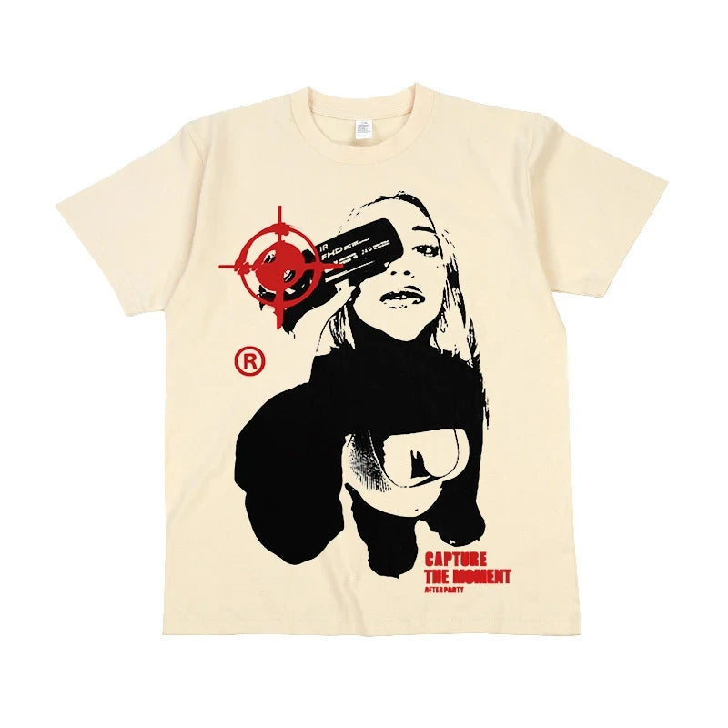 Streetwear Fashion Y2k Style 90s Cool Girls Punk Graphics Men Women Top Vintage Punk Tee Casual Short Sleeve T-shirt Summer Tees