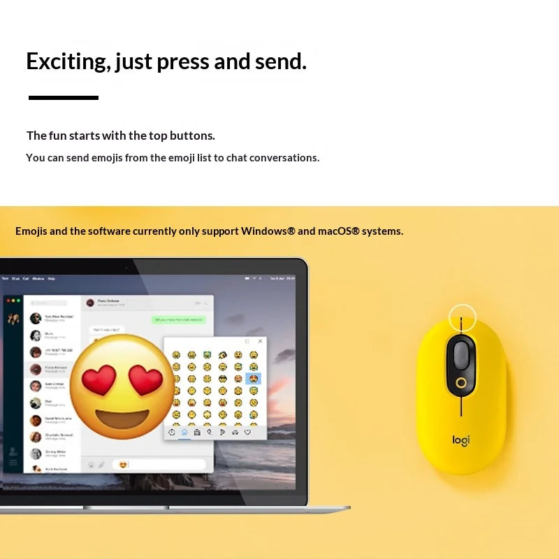 Logitech M350 POP Wireless Mouse features Bluetooth connectivity,It is suitable for girls and ideal for both office and home use