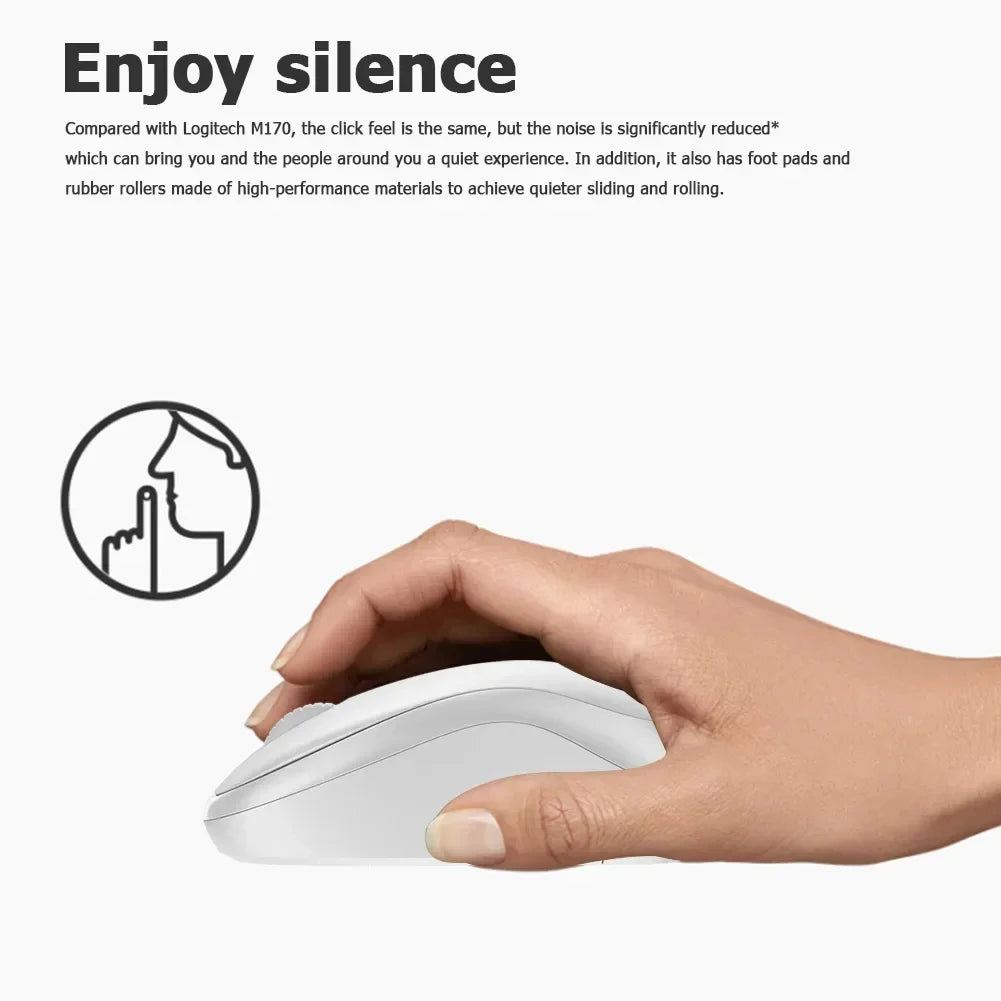 Logitech M221 Silent Wireless Mouse for Laptop, PC – USB Portable, Office & Home Use, Comfortable, Reliable, Plug-and-Play