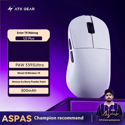 New Atk Lietong U2 Lightweight Wireless Bluetooth Mouse For Gaming Computer Office Ergonomic Design Triple Mode Specialty Mouse