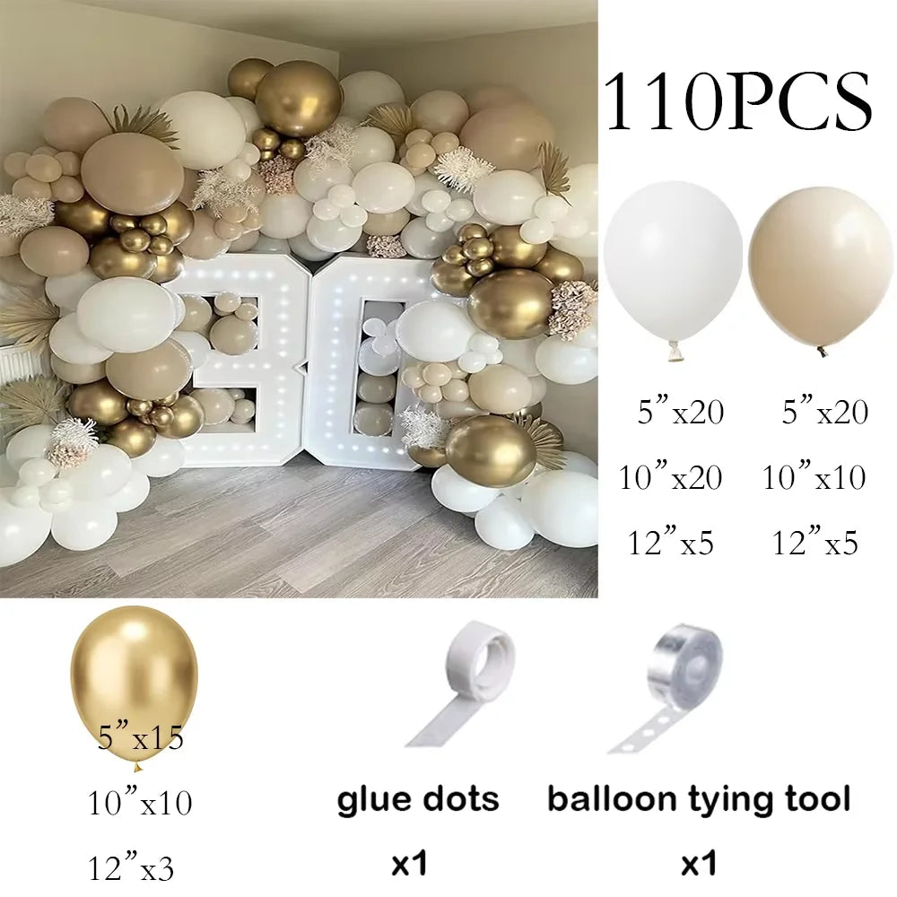 115pcs Baby Blue Balloons Garland Birthday Party Decor Balloon Arch Kit Skin Khaki Globos Baby Shower Gender Reveal Decoration