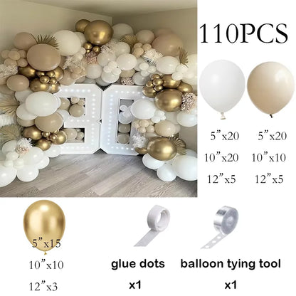 115pcs Baby Blue Balloons Garland Birthday Party Decor Balloon Arch Kit Skin Khaki Globos Baby Shower Gender Reveal Decoration