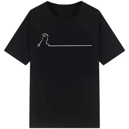 Funny Meme Tops Creative La Linea The Line Osvaldo Cavandoli TV T-Shirt Men Fashion Women's T Shirts Streetwear Tee Casual Tops