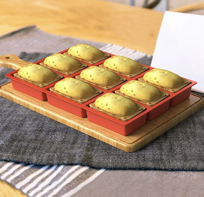 Big 9-Cavity Silicone Mini Loaf Pan for Baking Cake, Bread, Meatloaf, Cornbread, Brownie, Muffin, Soap, Non-Stick Easy Clean