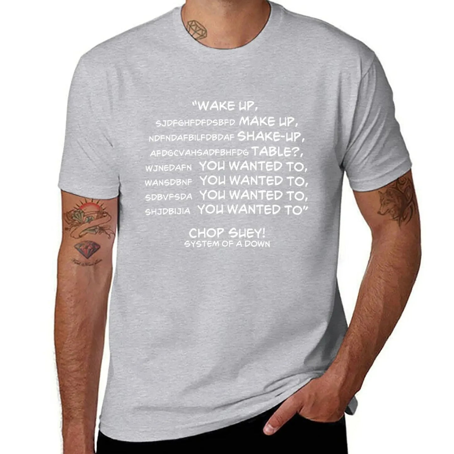 System of a Down Chop Suey T-Shirt blacks summer top Men's T-shirts Casual Loose Short Sleeves Crew Neck Fashion Streetwear