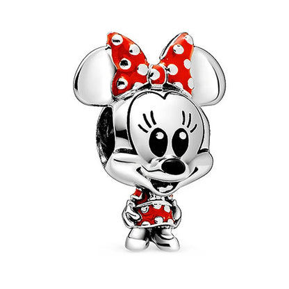 Disney Plata De Ley 925 Silver Charm Monster Activity Flowers Pendant Beads Original Women Bracelets Bangles DIY Jewelry Gift