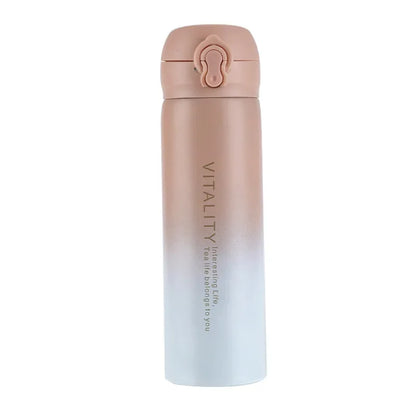 304 Stainless Steel Thermal Bottle Gradient Color Flip Lid Portable Vacuum Cup for Outdoor Hiking Halloween Christmas Gift
