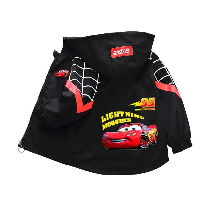 Sanrio kuromi Children Girls Hooded Jacket Coat 2026 Autumn Baby Boy Cartoon Cars Long Sleeve Casual Clothing Kids Outerwear