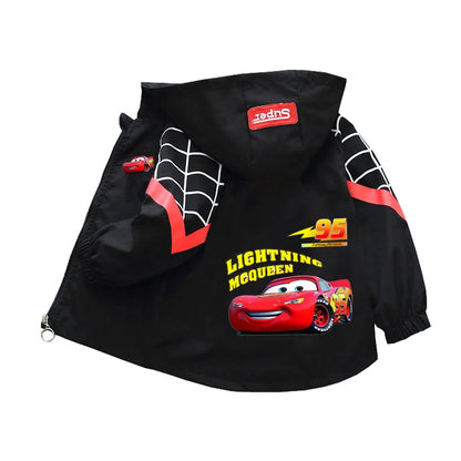 Sanrio kuromi Children Girls Hooded Jacket Coat 2026 Autumn Baby Boy Cartoon Cars Long Sleeve Casual Clothing Kids Outerwear