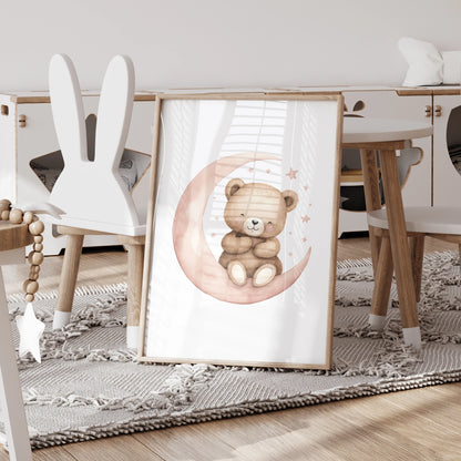 Pink Bear Series 3pcs Wall Art Prints Canvas Painting Poster Picture For Living Bedroom Kids Play Room Home Decor