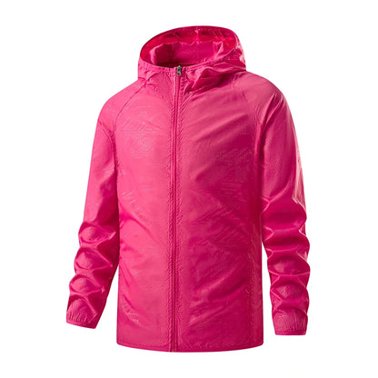 JNLN Men Women Hiking Jackets Waterproof Sun Protective Windbreaker Unisex Camping Climbing Outdoor Rain Coat Portable Clothes