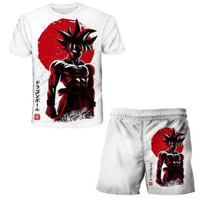 Fashion Dragon Ball Z Tshirt Set Kids Vegeta Boys Clothes Girls Mens Women T-shirt Suit Trucksuit Clothes 3d Goku Short Sleeve