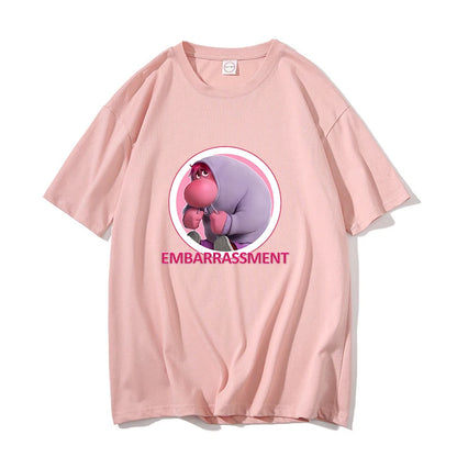 Inside Out 2 T-Shirt New Cute Cartoon Girl Boy Tops Summer WOMEN MEN Clothing Adult Anime Figure Colore Tee Family Clothes Gift