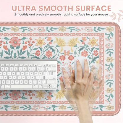 Floral patterned anti-slip mouse pads for office, home and school work areas, computer desktop decoration and office accessories