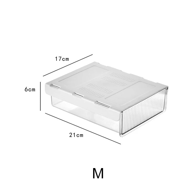 Desk Table Self Storage Boxs Under Desk Drawer Stick Stand Hidden Stationery Pens Office Home Organizer Accessories Supplies