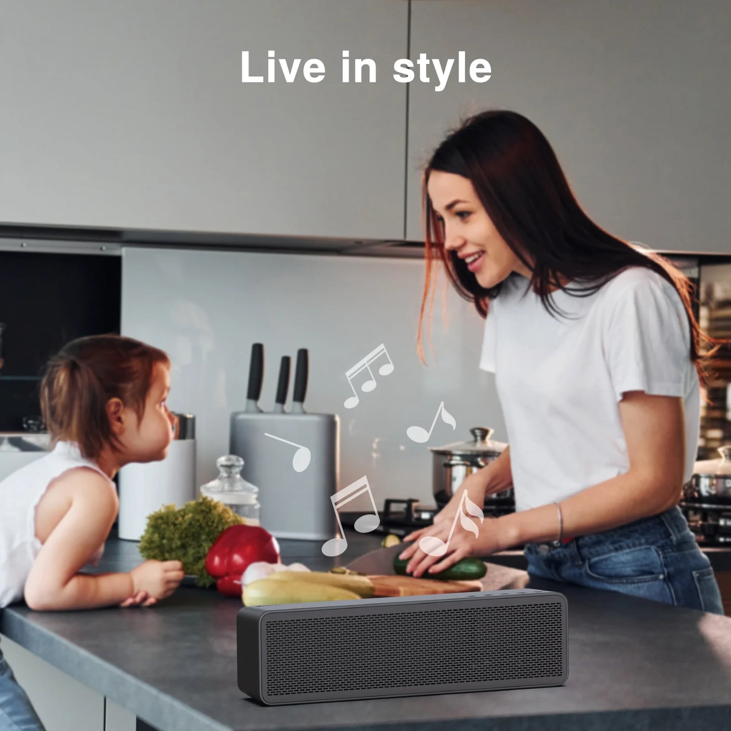 1HORA Wireless Speaker Portable Speaker Bluetooth 5.3 85dB 20W Dual Speaker Sound Quality 5 Hours Playtime 2400mAh For Phone TV