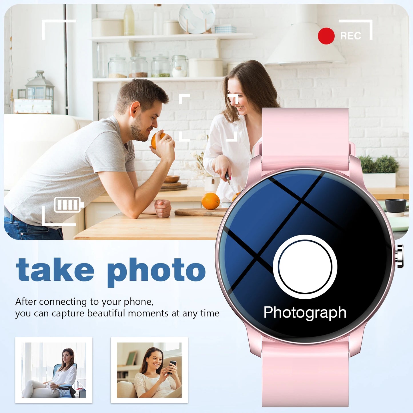 Smart Watch, Wireless Call/Dial, Multi-Sport Mode, Multiple APP Reminders, Suitable for Men and Women, Compatible with IPhone/An