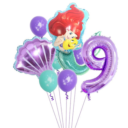 The Little Mermaid Birthday Party Decoration Princess Ariel Paper Napkin Plate Cup Tablecloth Balloons Kids Baby Shower Supplies