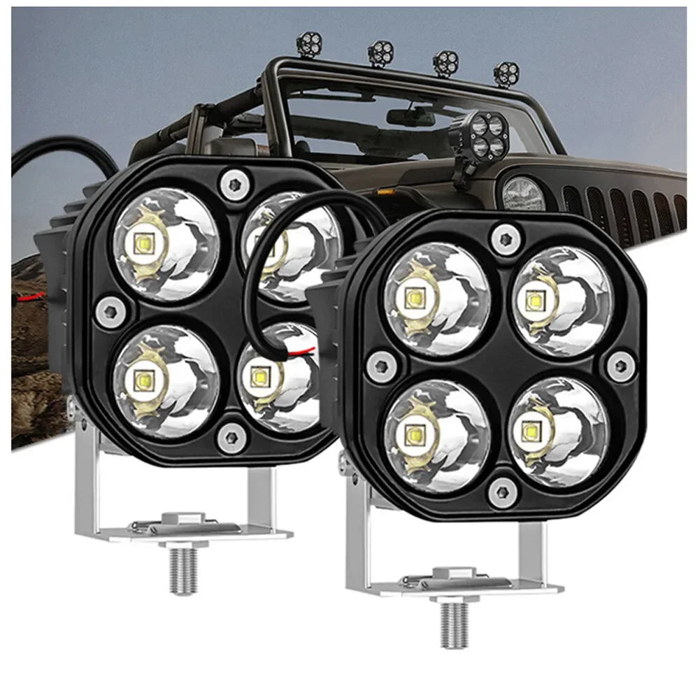3 Inch 40W 4X4 Mini LED Yellow White Driving Spotlight Work Light Bar Fog Lamp Waterproof Off Road ATV SUV Truck Car Accessories