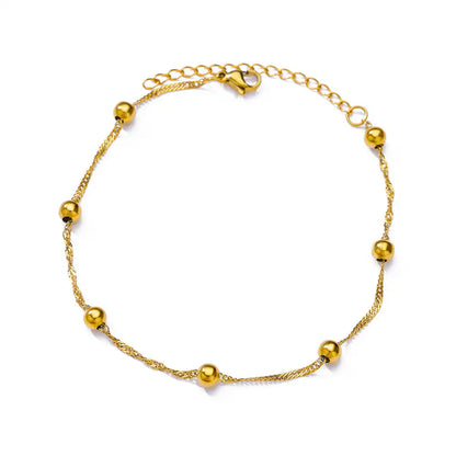 Zircon Cross Anklets For Women Gold Color Stainless Steel Cross Anklet Double Chain Summer Beach Party Jewelry Gift Accessories