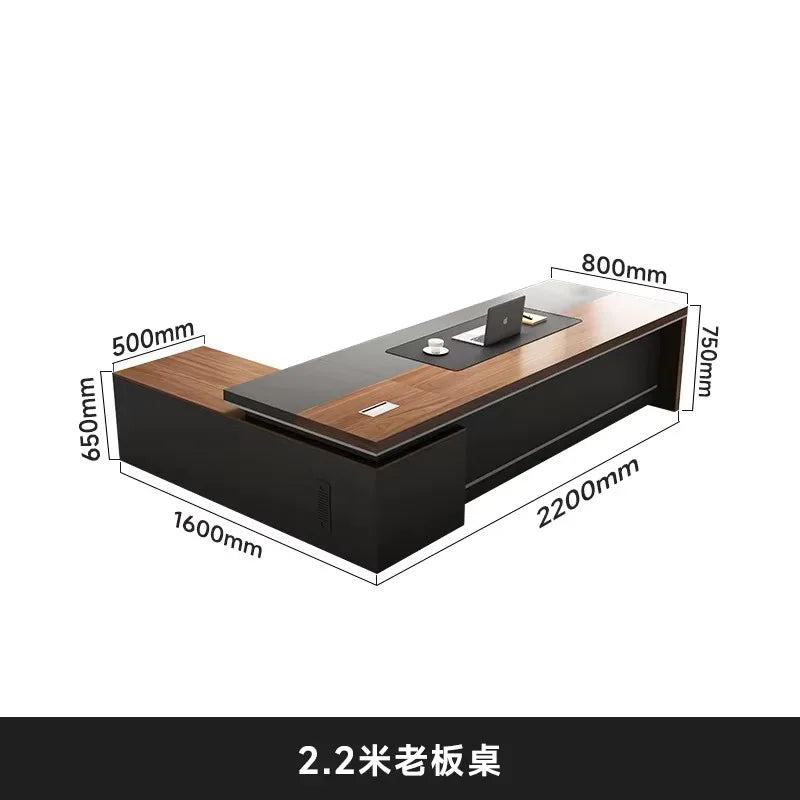 Large Luxury Wood Office Desk Organizer Drawers Executive Conference Computer Desk Reception Wooden Escritorio Oficina Furniture